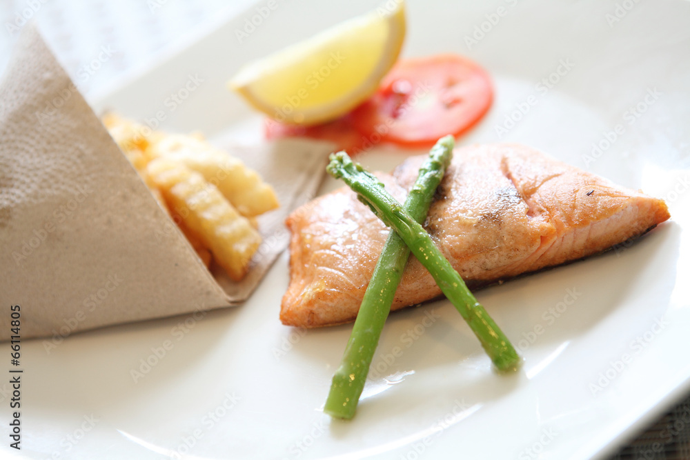 Grilled Salmon steak Grilled Salmon steak