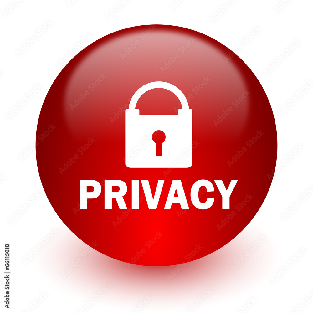 privacy red computer icon on white background privacy red computer icon on white background