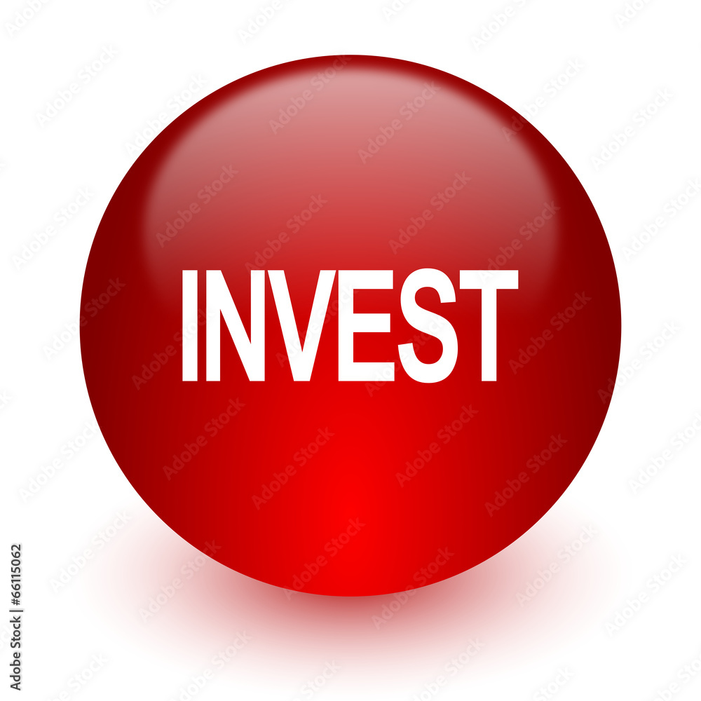 invest red computer icon on white background invest red computer icon on white background