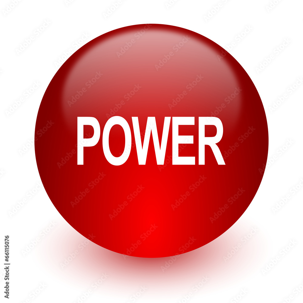 power red computer icon on white background power red computer icon on white background