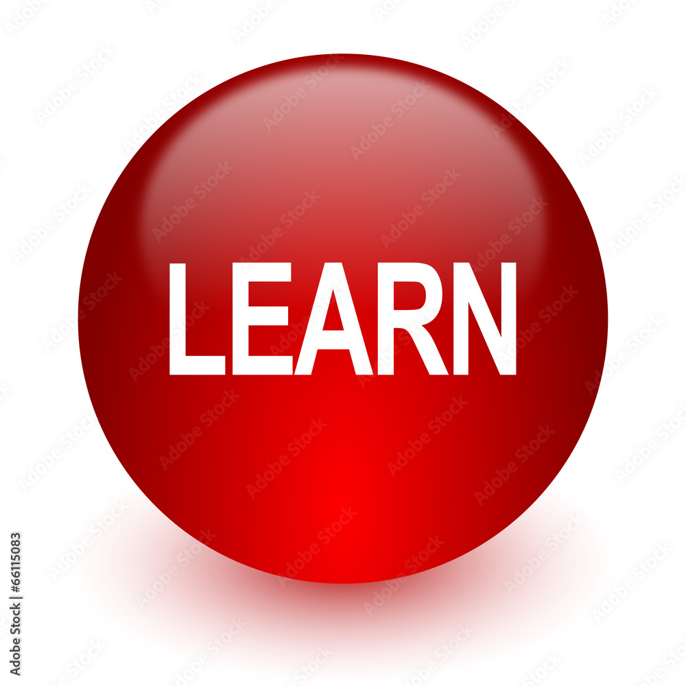 learn red computer icon on white background learn red computer icon on white background