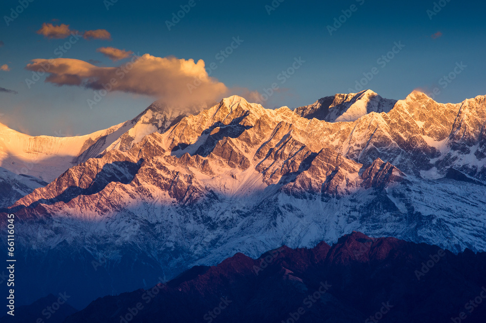 Beautiful view of Annapurna range, Himalayan mountains, Nepal, f