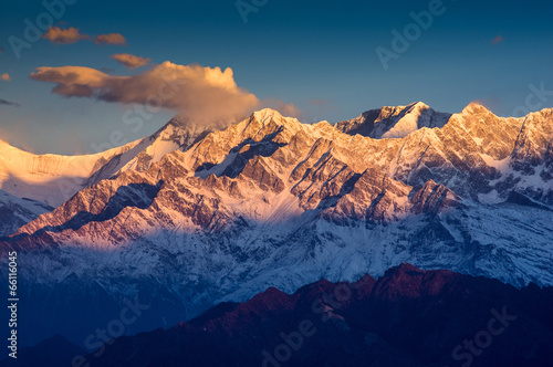 Beautiful view of Annapurna range  Himalayan mountains  Nepal  f