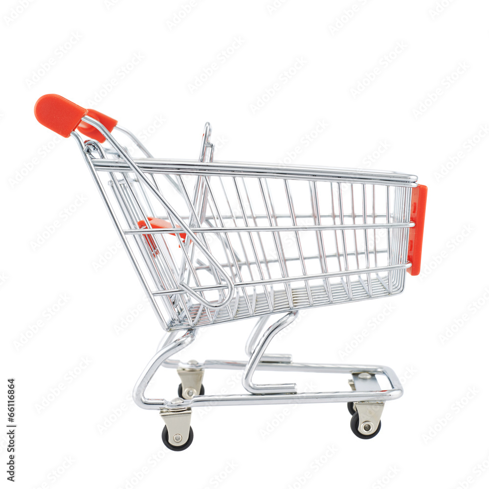 Small shopping cart isolated