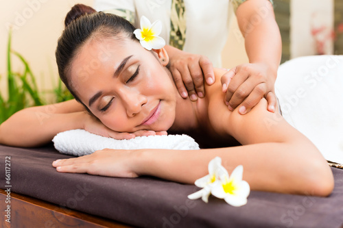 Indonesian Asian woman in wellness massage 