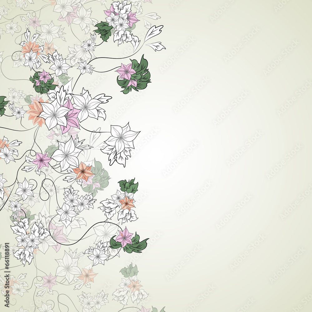 delicate flowers on a light background delicate flowers on a light background