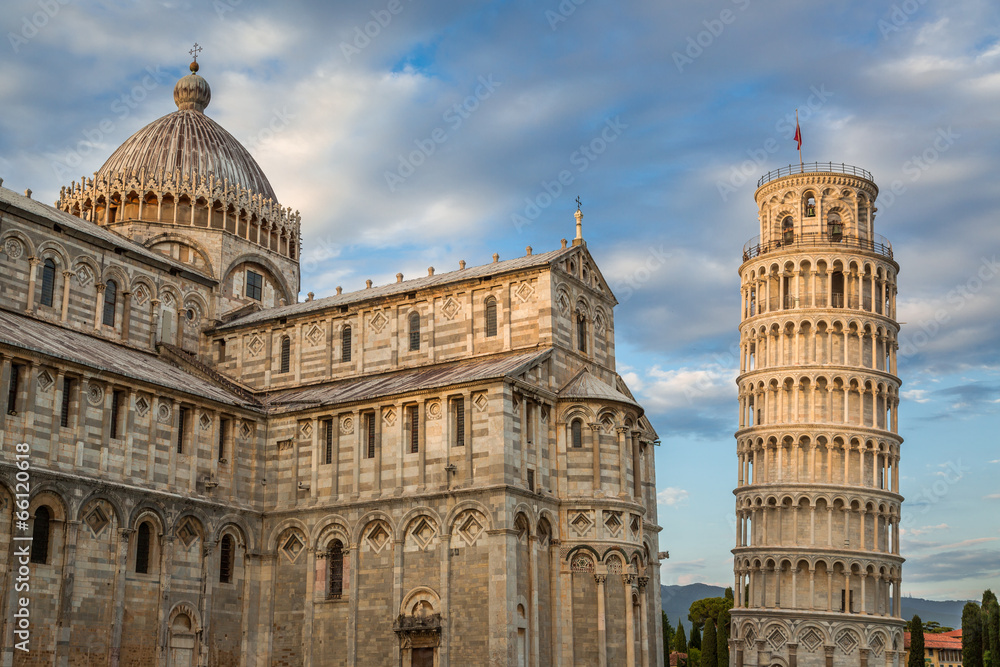 Ancient monuments in Pisa at summer