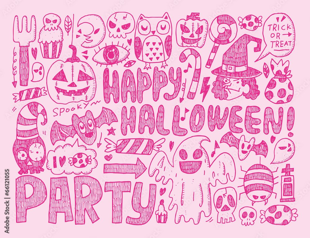 doodle halloween holiday background