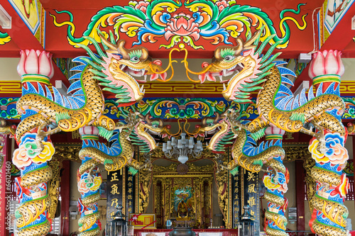 Chinese dragon sculpture in guanyu shrine