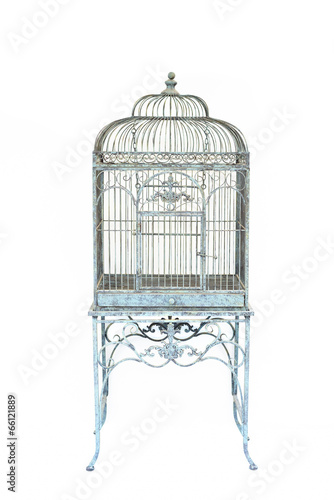 Big bird cage vintage style isolated background