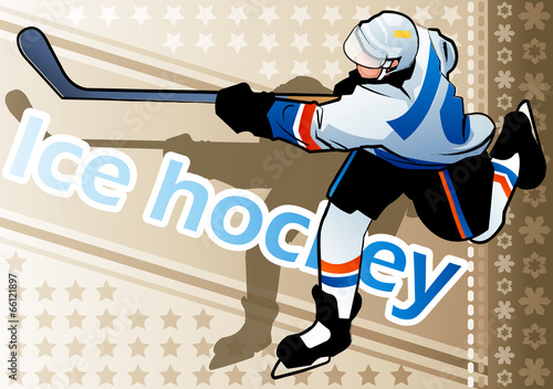 Canvas Print Illustration of ice hockey