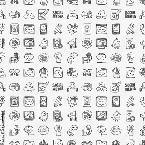 seamless doodle communication pattern