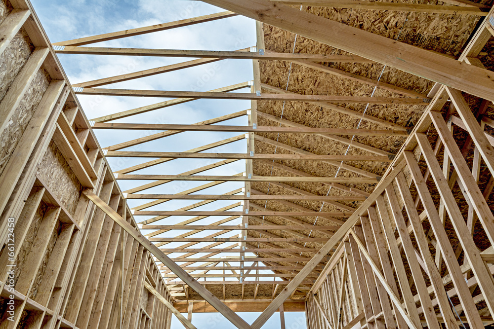 New construction of a home unfinished roof New construction of a home unfinished roof