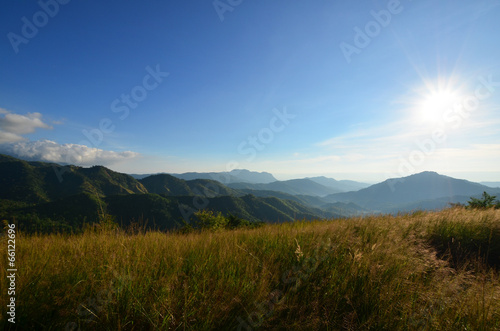 Grass Fields on Mountain