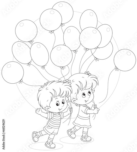Children with balloons