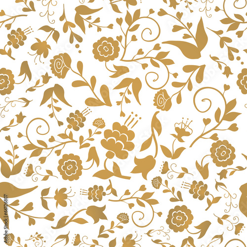 Vintage seamless pattern with flowers on a white background