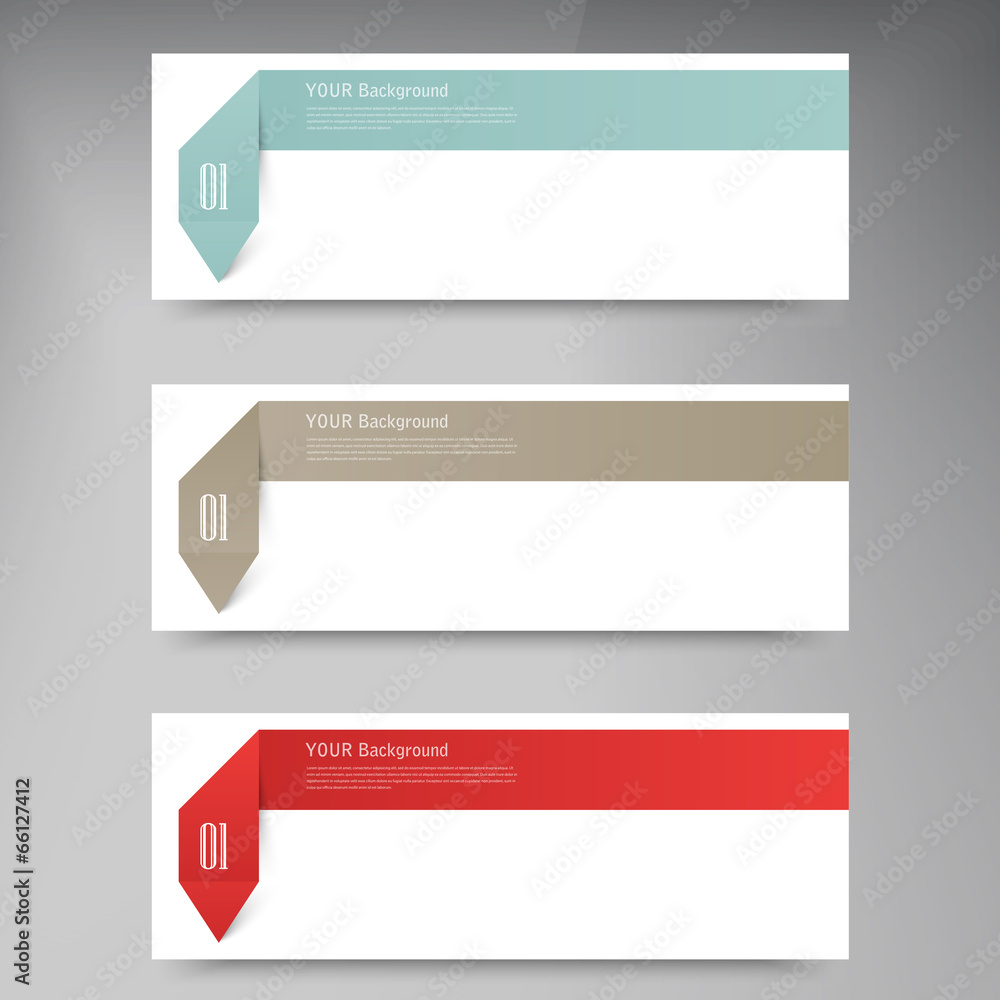 Modern business origami style options banner.