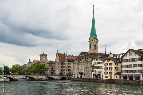 embankment of Limmat river, Zurich