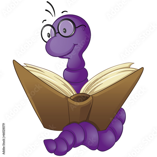 lila Bücherwurm