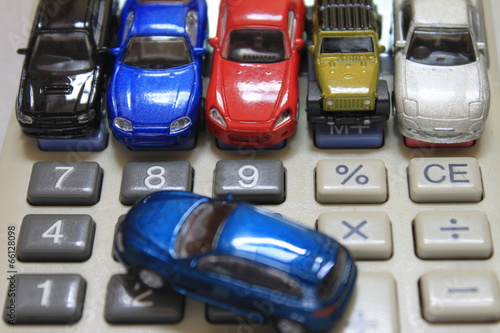 ミニカーと計算機