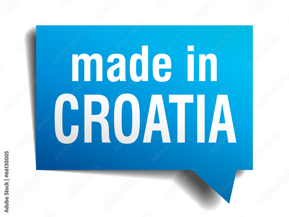 made in Croatia blue 3d realistic speech bubble made in Croatia blue 3d realistic speech bubble