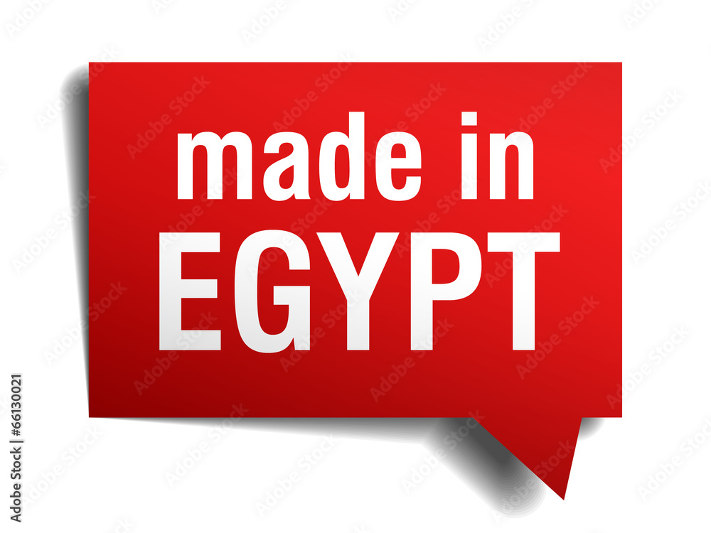 made in Egypt red 3d realistic speech bubble made in Egypt red 3d realistic speech bubble