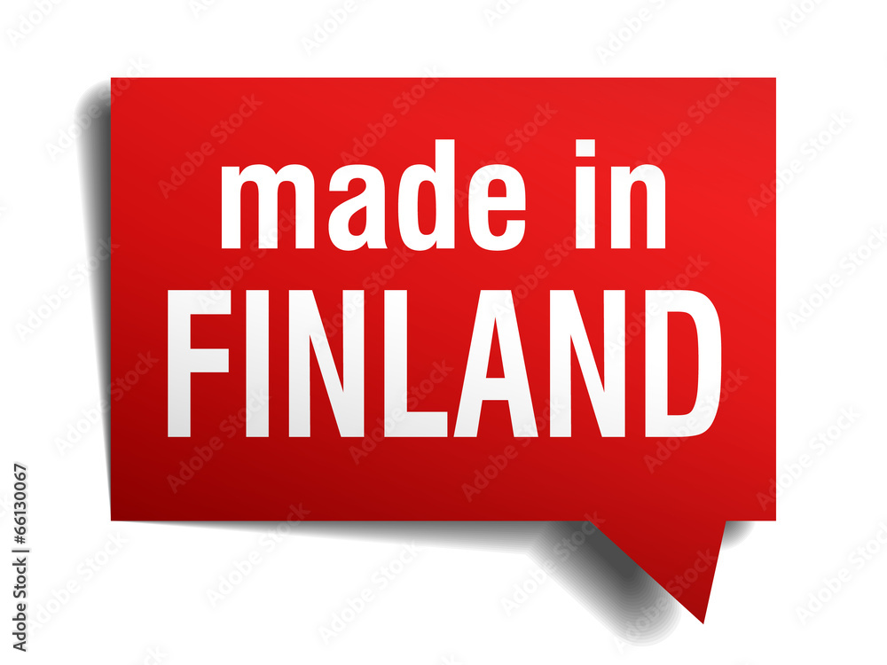 made in Finland red 3d realistic speech bubble made in Finland red 3d realistic speech bubble