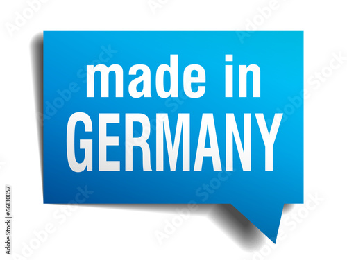 made in Germany blue 3d realistic speech bubble