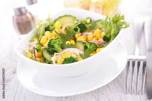 salad with corn and cucumber