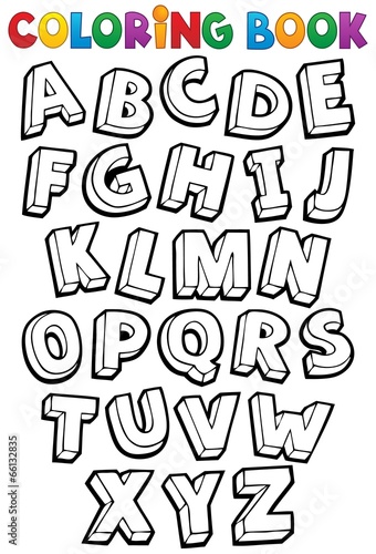 Coloring book alphabet theme 1