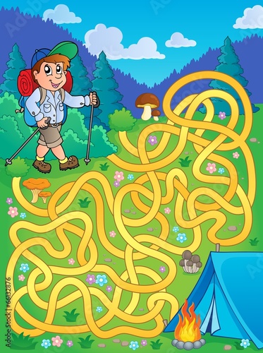 Maze 1 with hiker outdoor