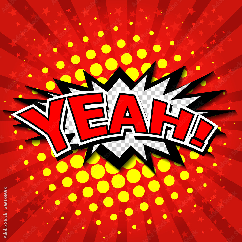 Yeah! Comic Speech Bubble, Cartoon Yeah! Comic Speech Bubble, Cartoon