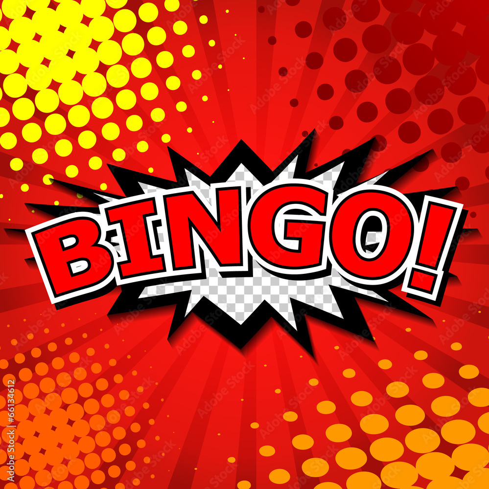 Bingo! Comic Speech Bubble, Cartoon Bingo! Comic Speech Bubble, Cartoon