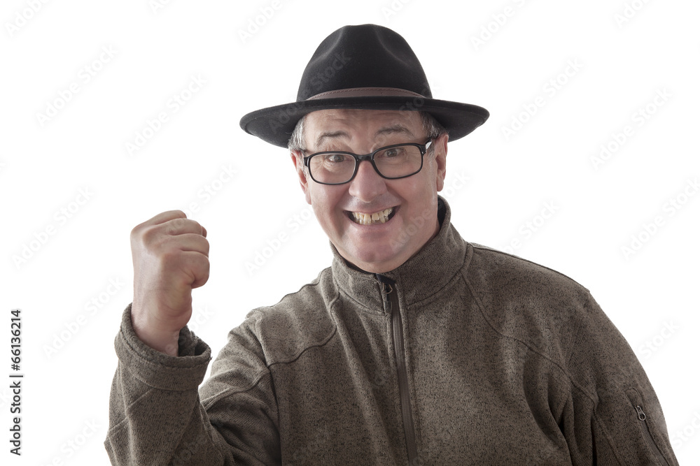 Joyous man with hat Joyous man with hat