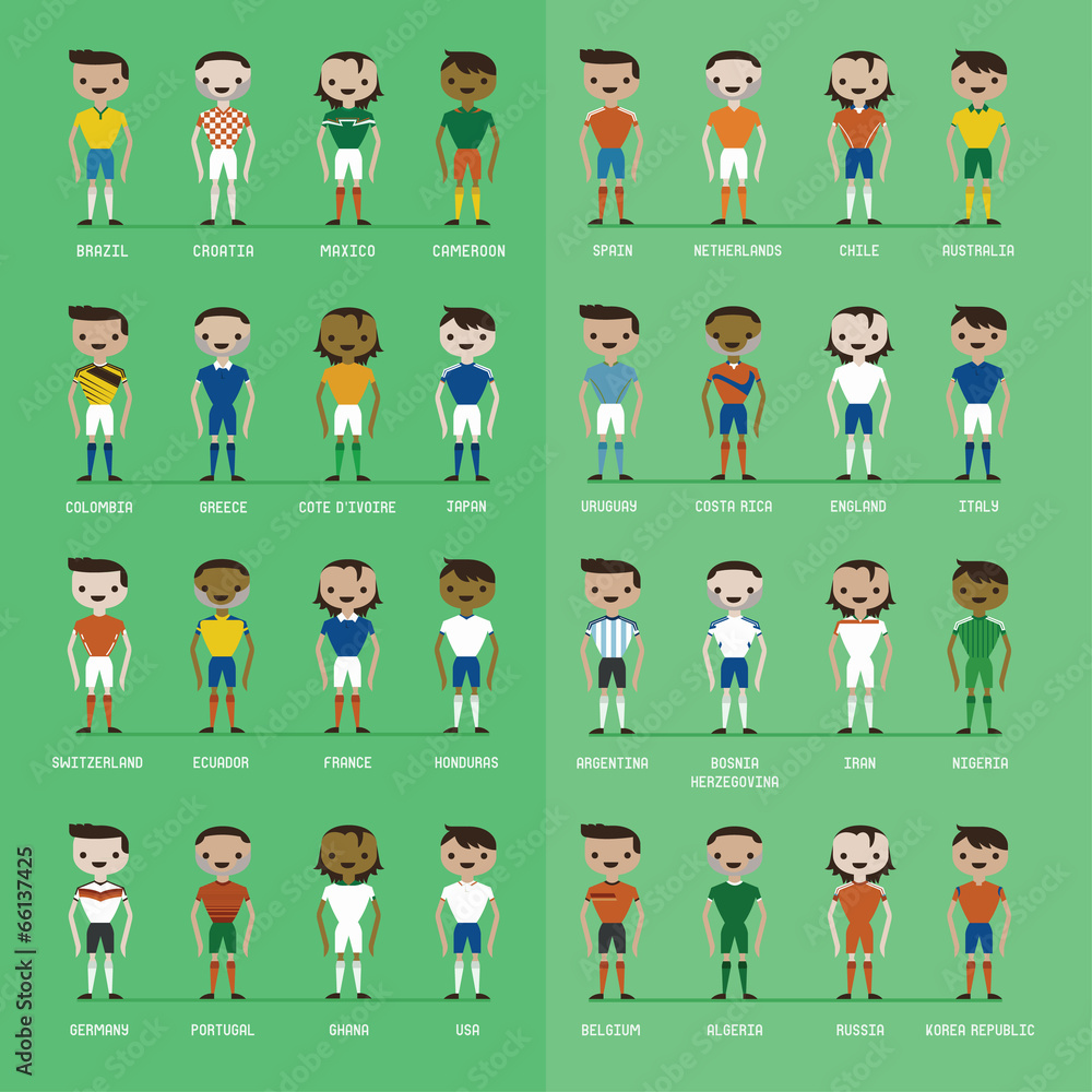 Fototapeta premium Soccer football players group