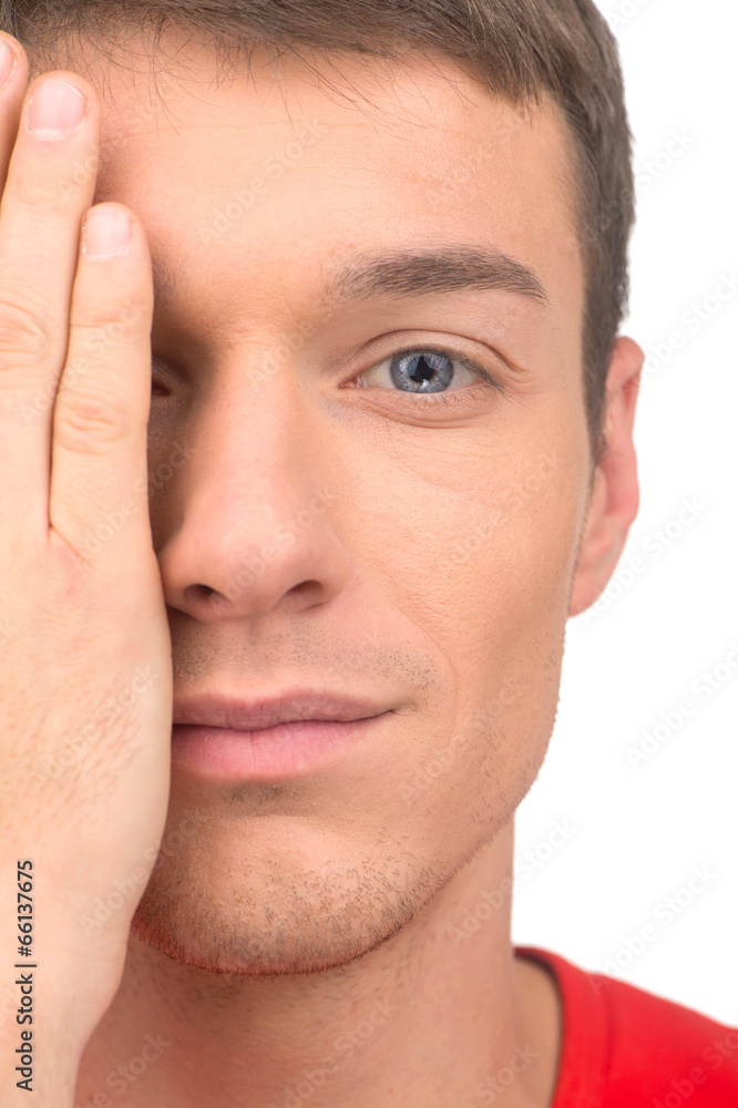 Obraz premium przystojny, młody chłopak na białym tle.