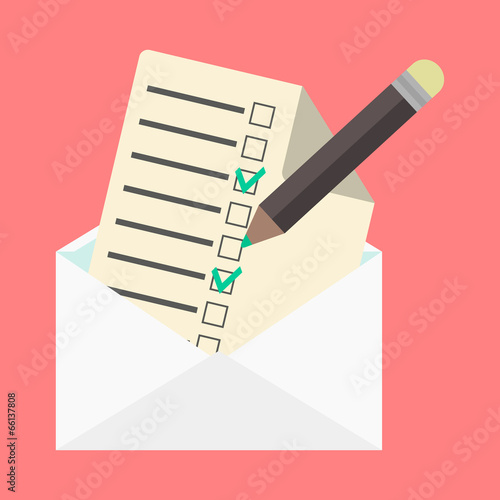 open envelope and check list