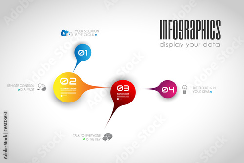 Infographic design template with paper tags.