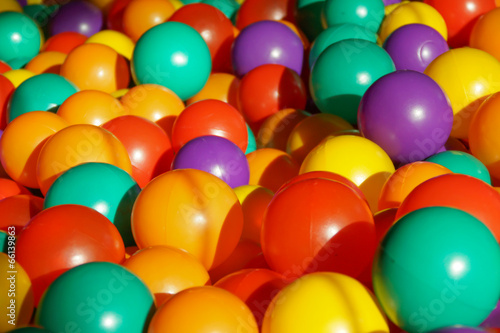 Colorful Plastic Balls in Children Playground