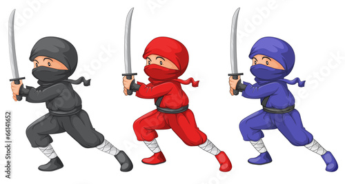 Fotografie, Obraz Three ninjas