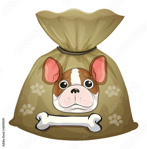 A pack of dogfood with an empty label