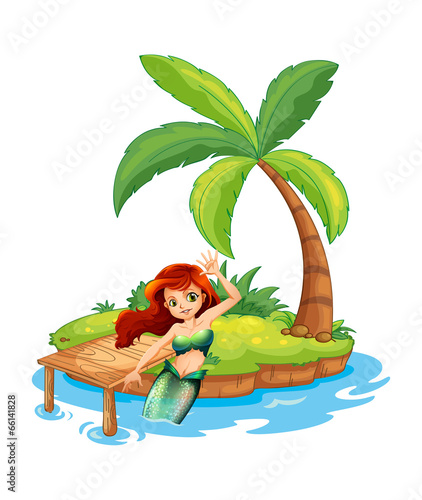 A young mermaid in the island