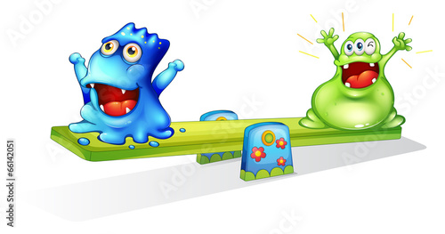 Happy monsters playing