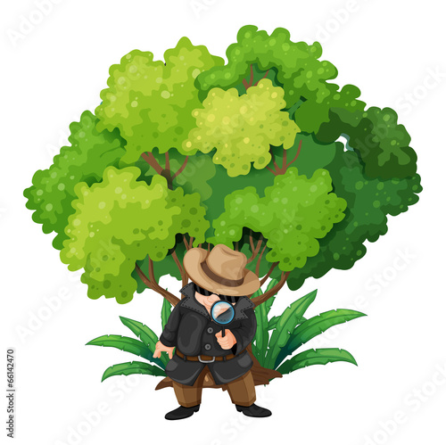 A detective near the big tree