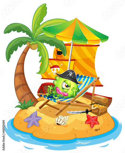 An island with a monster pirate