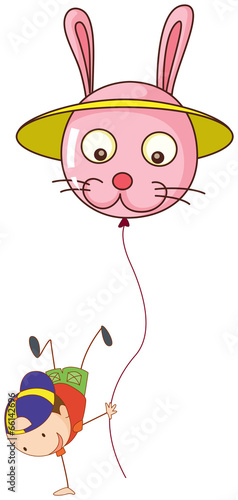 A stickman with a balloon