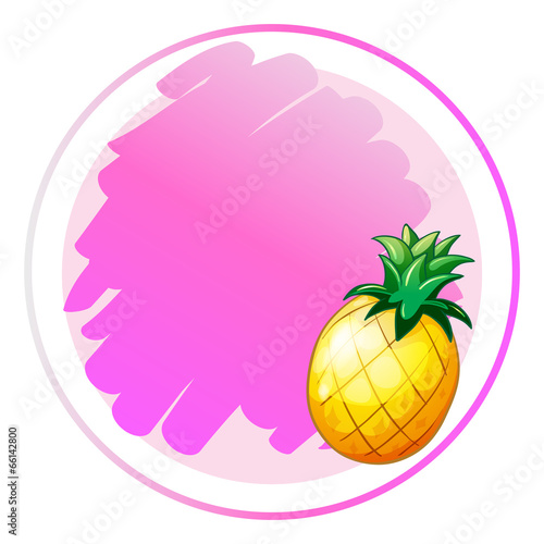 A round template with a pineapple