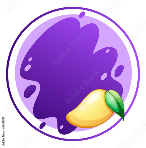 An empty round template with a mango