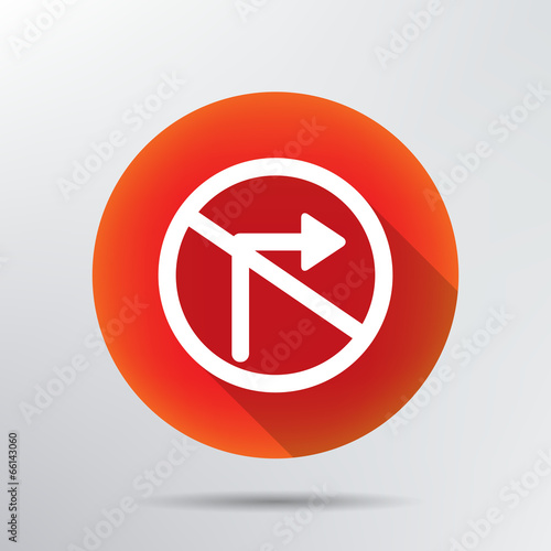 no right turn traffic sign icon.