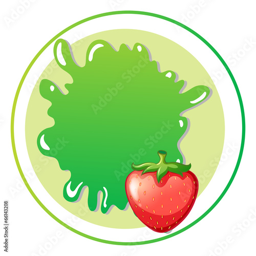 A round template with a strawberry